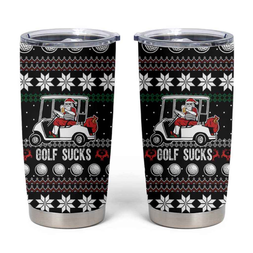 Golf Sucks Christmas Tumbler Cup Xmas Holiday Patterns - Wonder Print Shop