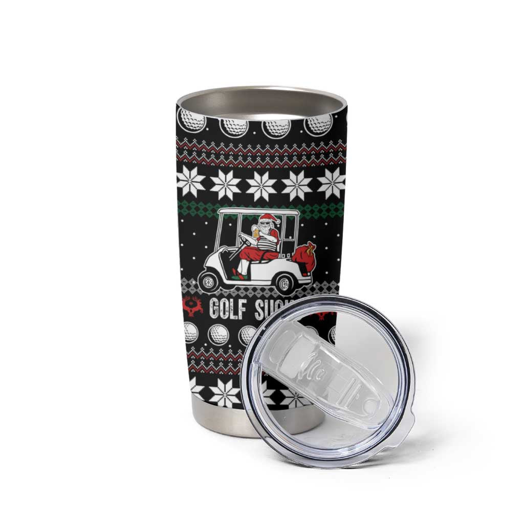 Golf Sucks Christmas Tumbler Cup Xmas Holiday Patterns - Wonder Print Shop