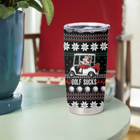 Golf Sucks Christmas Tumbler Cup Xmas Holiday Patterns - Wonder Print Shop