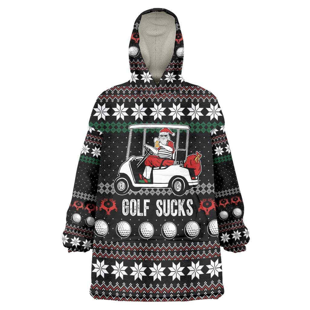 Golf Sucks Christmas Wearable Blanket Hoodie Xmas Holiday Patterns - Wonder Print Shop