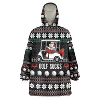 Golf Sucks Christmas Wearable Blanket Hoodie Xmas Holiday Patterns - Wonder Print Shop