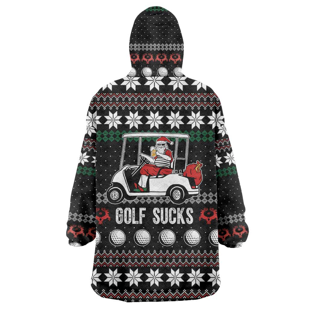 Golf Sucks Christmas Wearable Blanket Hoodie Xmas Holiday Patterns - Wonder Print Shop