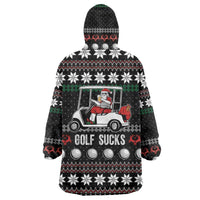 Golf Sucks Christmas Wearable Blanket Hoodie Xmas Holiday Patterns - Wonder Print Shop