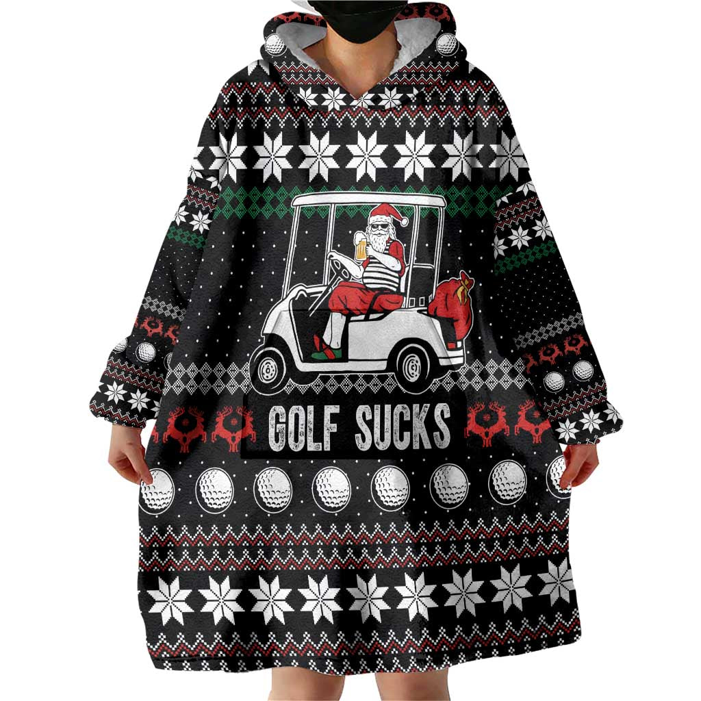 Golf Sucks Christmas Wearable Blanket Hoodie Xmas Holiday Patterns - Wonder Print Shop