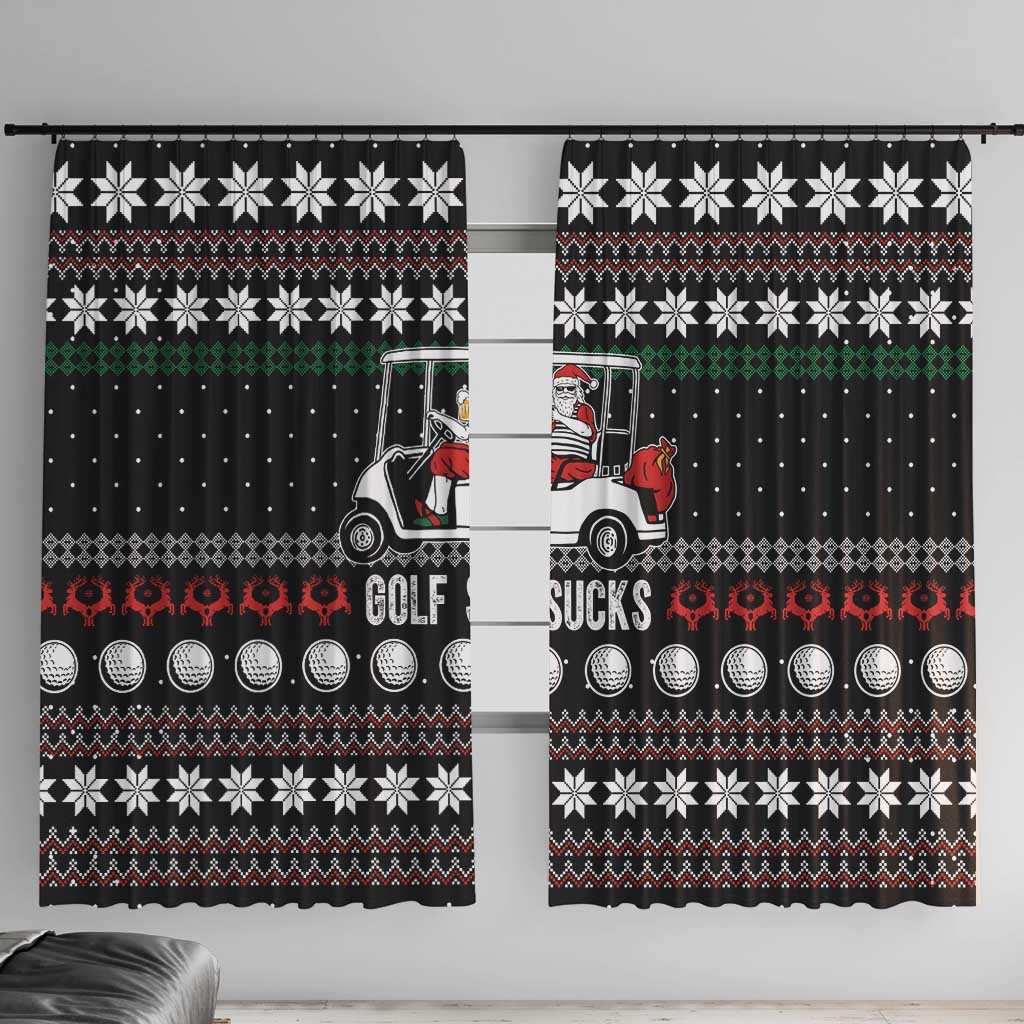 Golf Sucks Christmas Window Curtain Xmas Holiday Patterns - Wonder Print Shop