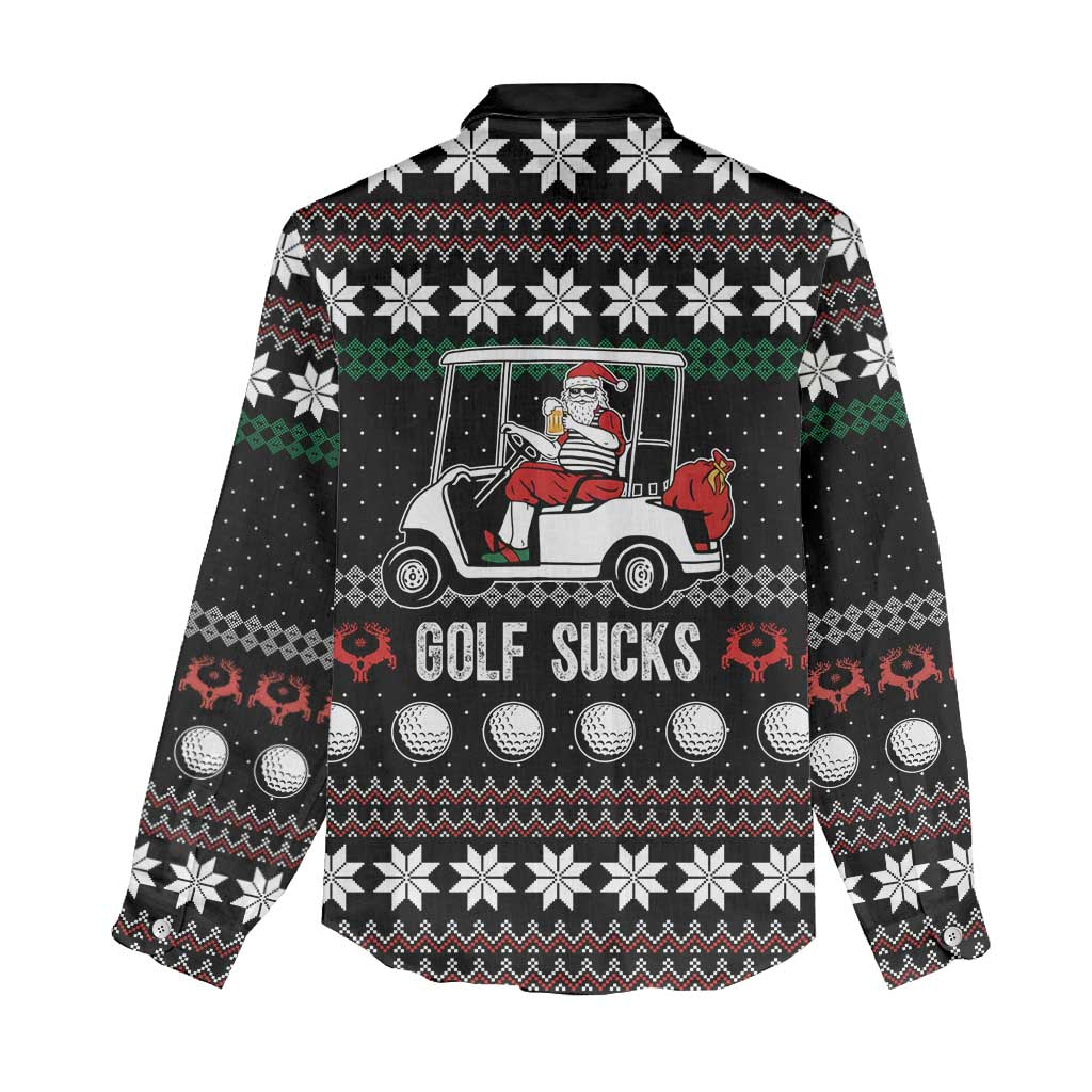 Golf Sucks Christmas Women Casual Shirt Xmas Holiday Patterns - Wonder Print Shop
