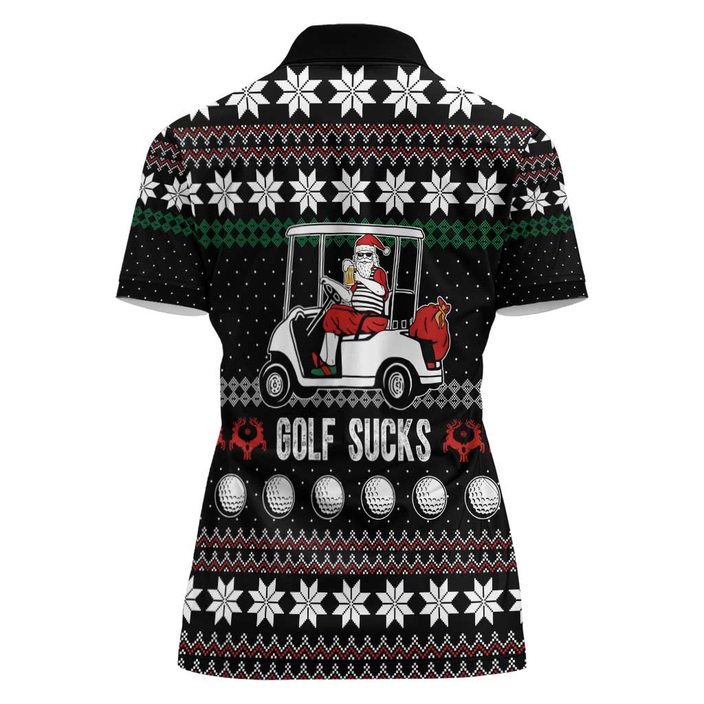 Golf Sucks Christmas Women Polo Shirt Xmas Holiday Patterns - Wonder Print Shop