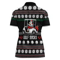 Golf Sucks Christmas Women Polo Shirt Xmas Holiday Patterns - Wonder Print Shop