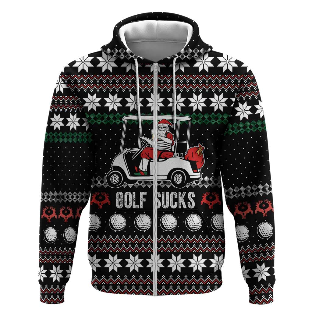 Golf Sucks Christmas Zip Hoodie Xmas Holiday Patterns - Wonder Print Shop