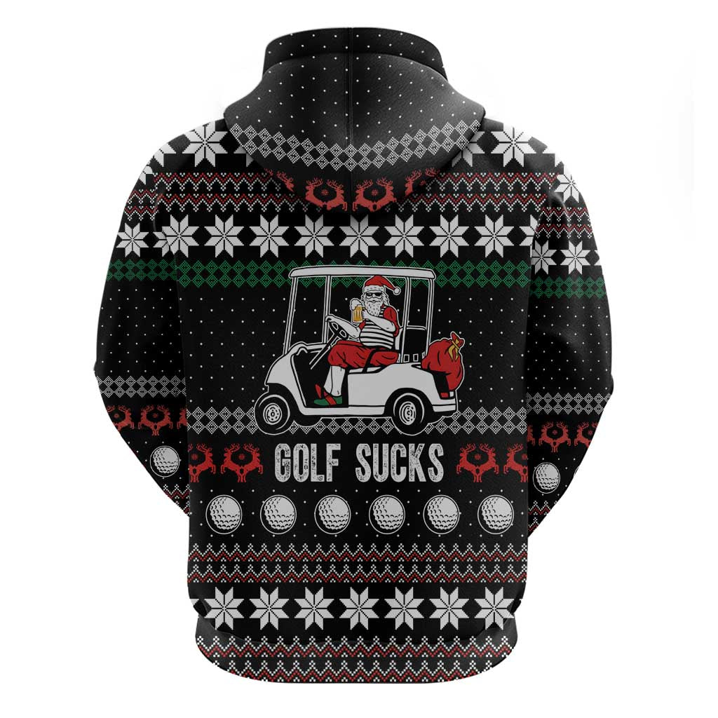 Golf Sucks Christmas Zip Hoodie Xmas Holiday Patterns - Wonder Print Shop