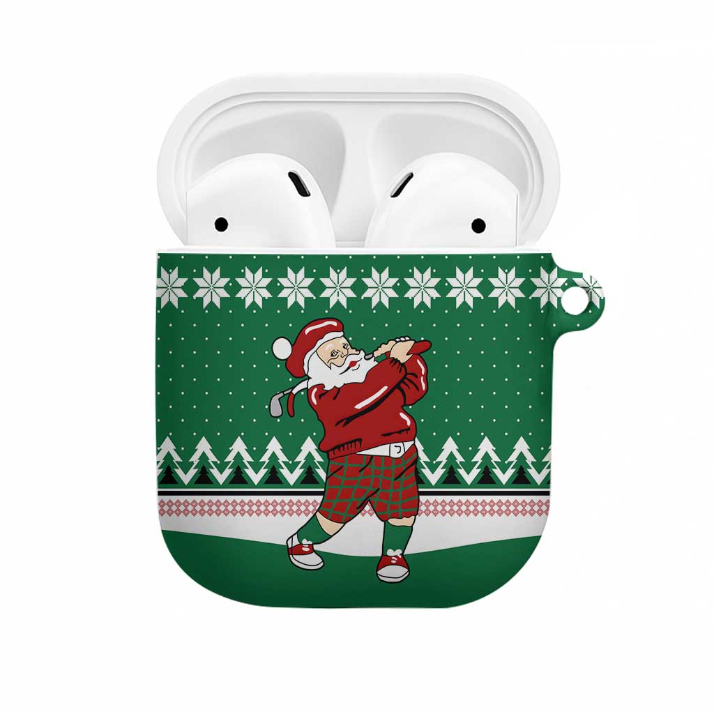 Golfer Santa Christmas AirPods Case Xmas Holiday Patterns - Wonder Print Shop