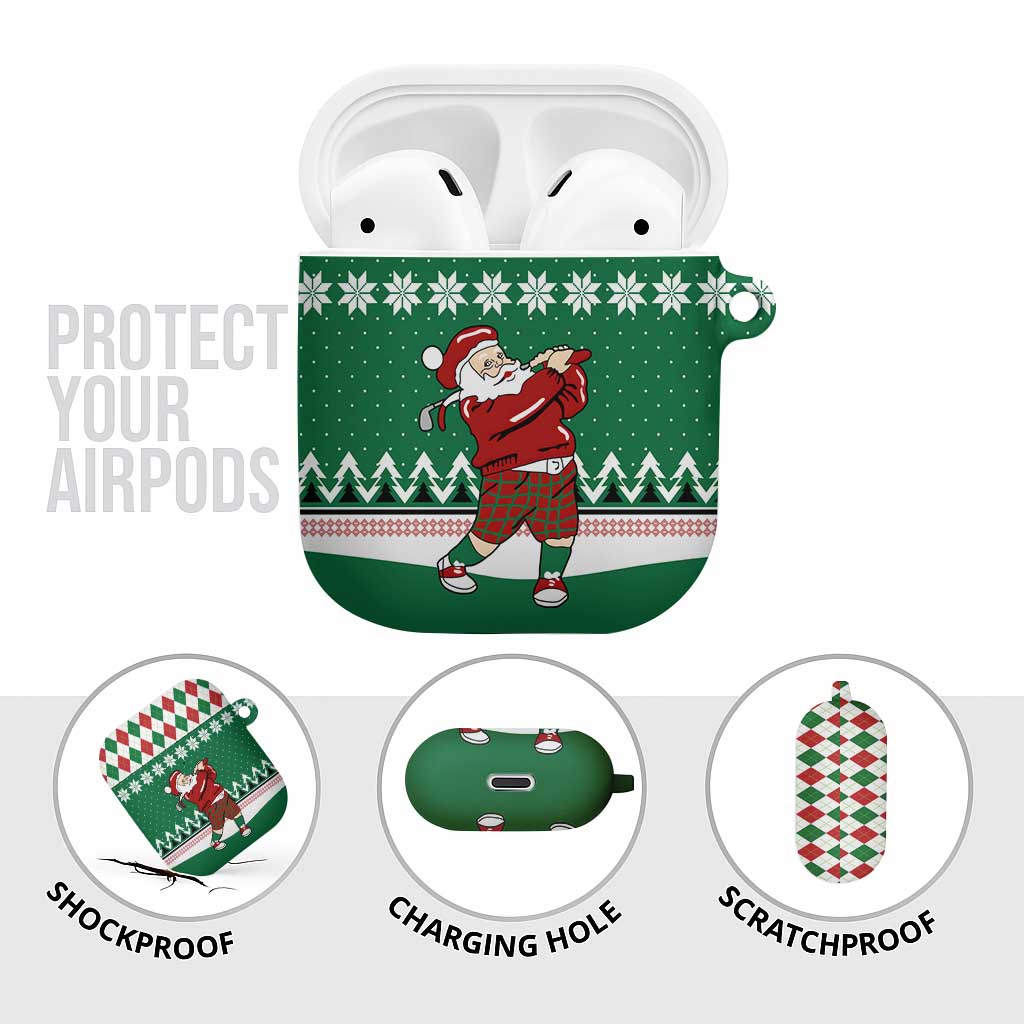 Golfer Santa Christmas AirPods Case Xmas Holiday Patterns - Wonder Print Shop