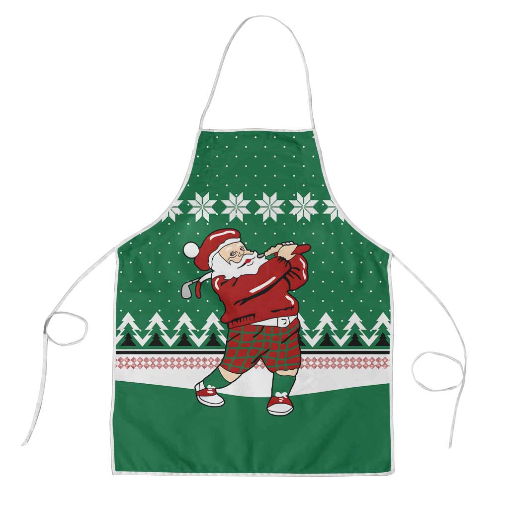 Golfer Santa Christmas Apron Xmas Holiday Patterns - Wonder Print Shop