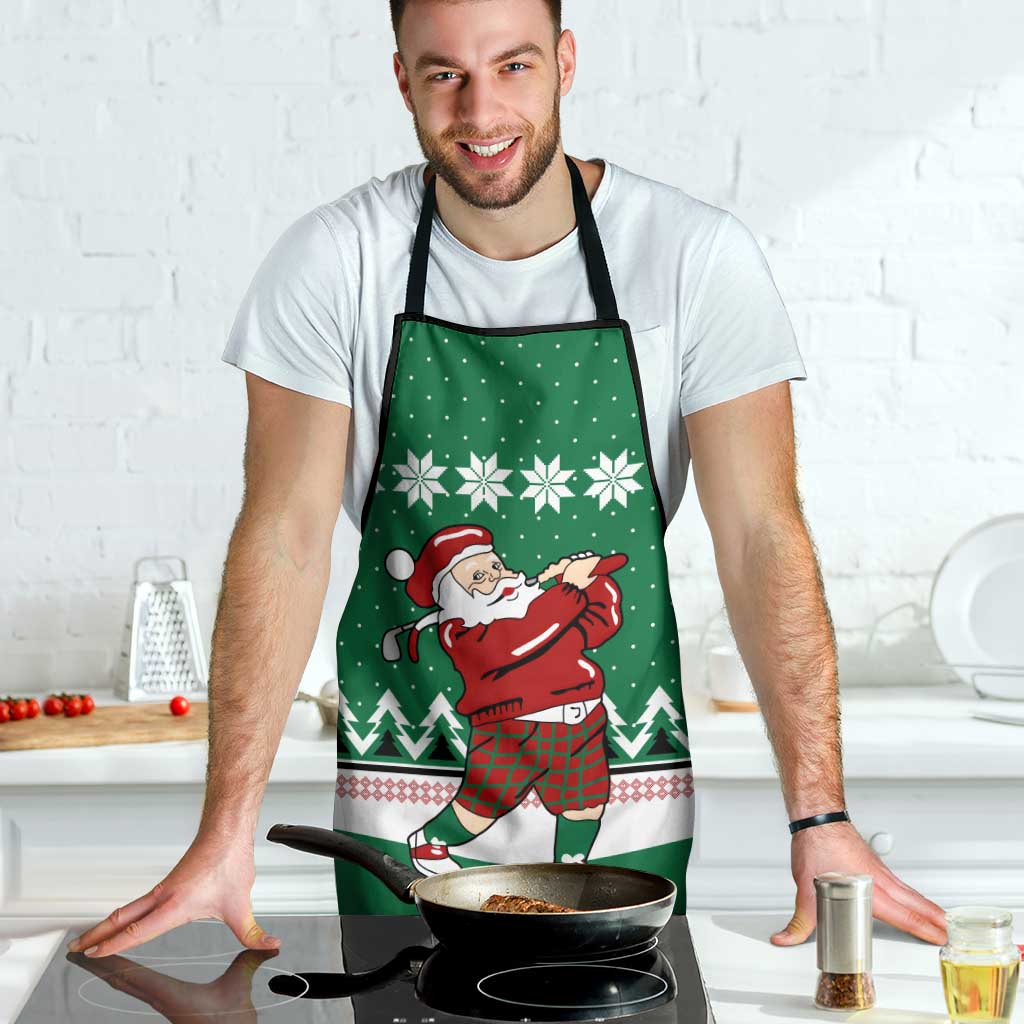 Golfer Santa Christmas Apron Xmas Holiday Patterns - Wonder Print Shop