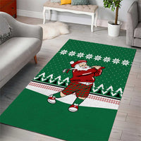 Golfer Santa Christmas Area Rug Xmas Holiday Patterns - Wonder Print Shop