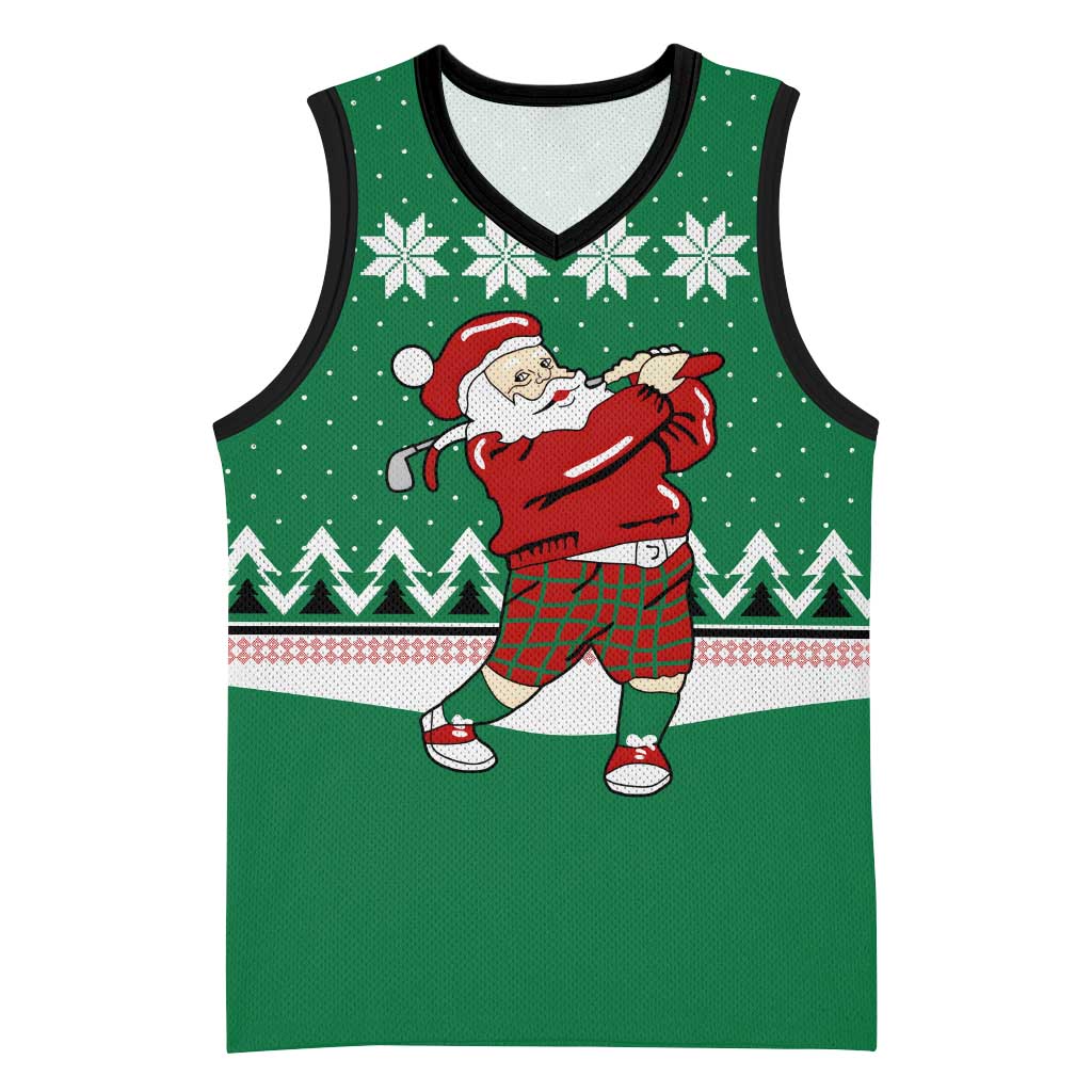 Golfer Santa Christmas Basketball Jersey Xmas Holiday Patterns - Wonder Print Shop