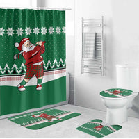 Golfer Santa Christmas Bathroom Set Xmas Holiday Patterns - Wonder Print Shop