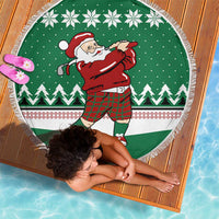 Golfer Santa Christmas Beach Blanket Xmas Holiday Patterns - Wonder Print Shop