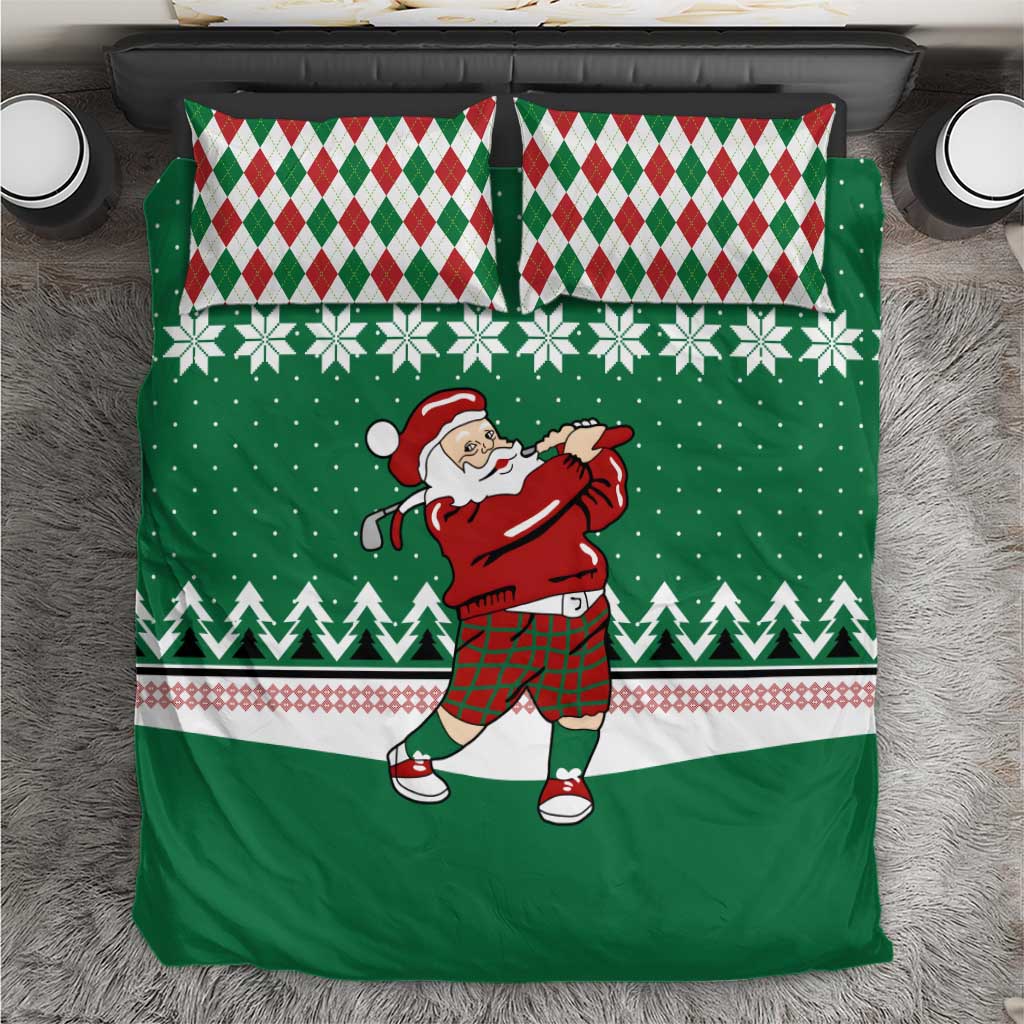 Golfer Santa Christmas Bedding Set Xmas Holiday Patterns - Wonder Print Shop