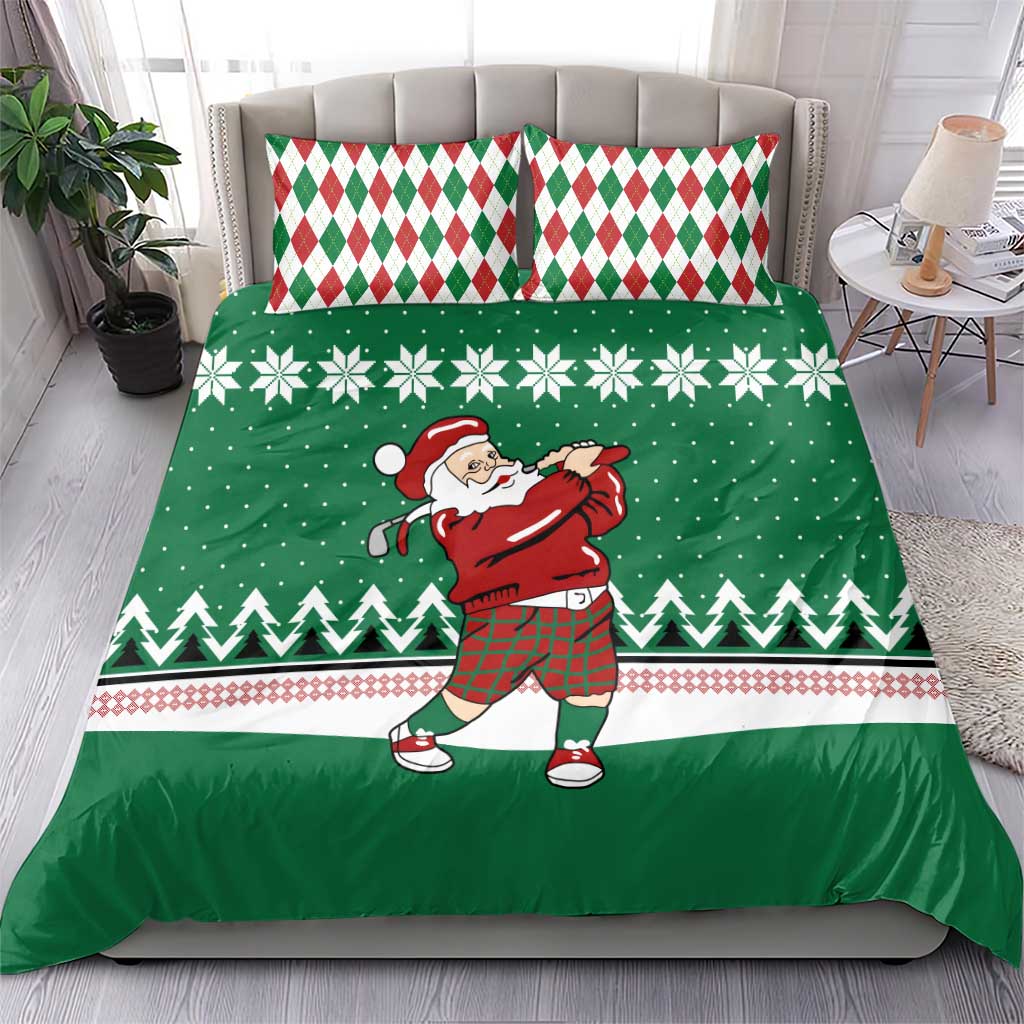 Golfer Santa Christmas Bedding Set Xmas Holiday Patterns - Wonder Print Shop
