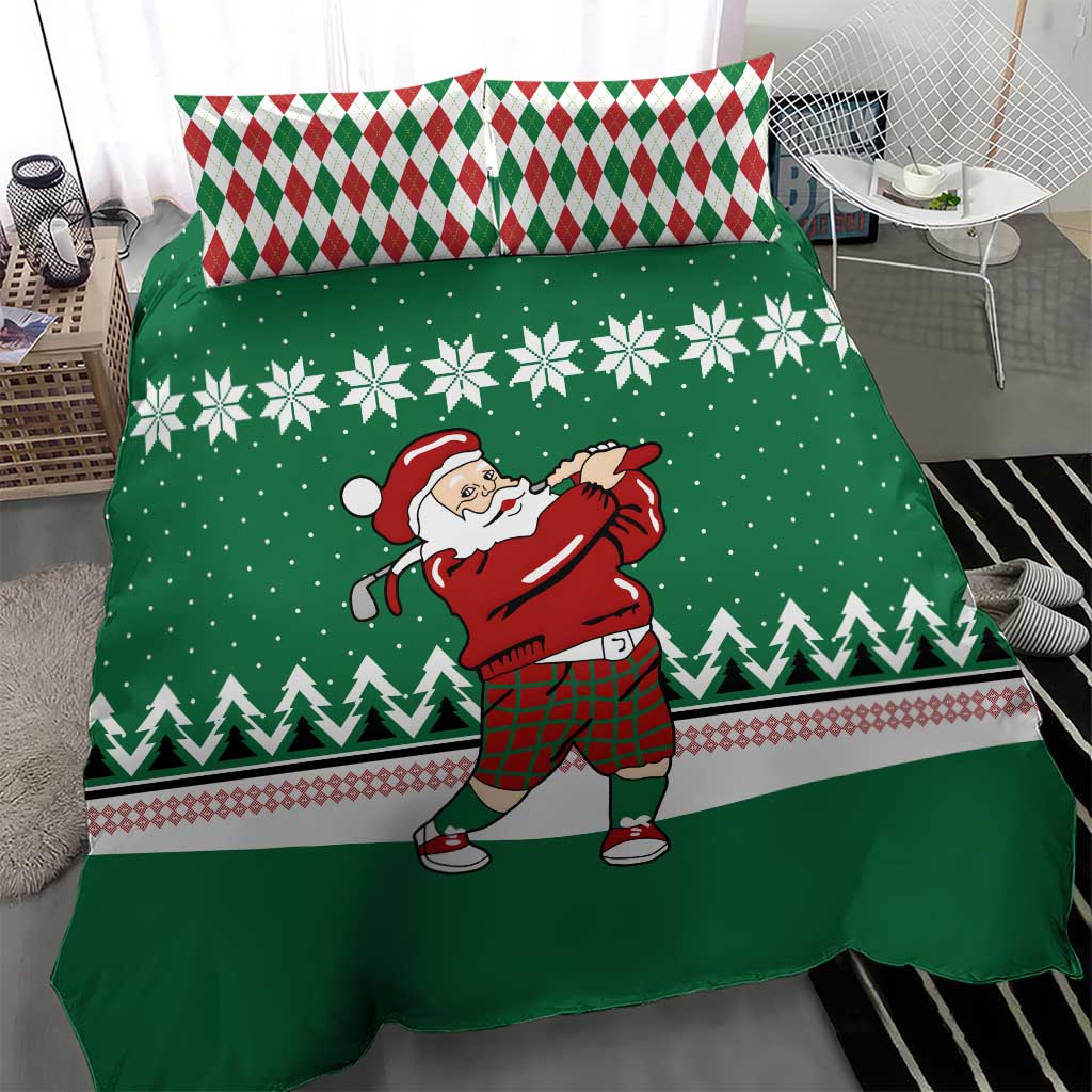 Golfer Santa Christmas Bedding Set Xmas Holiday Patterns - Wonder Print Shop
