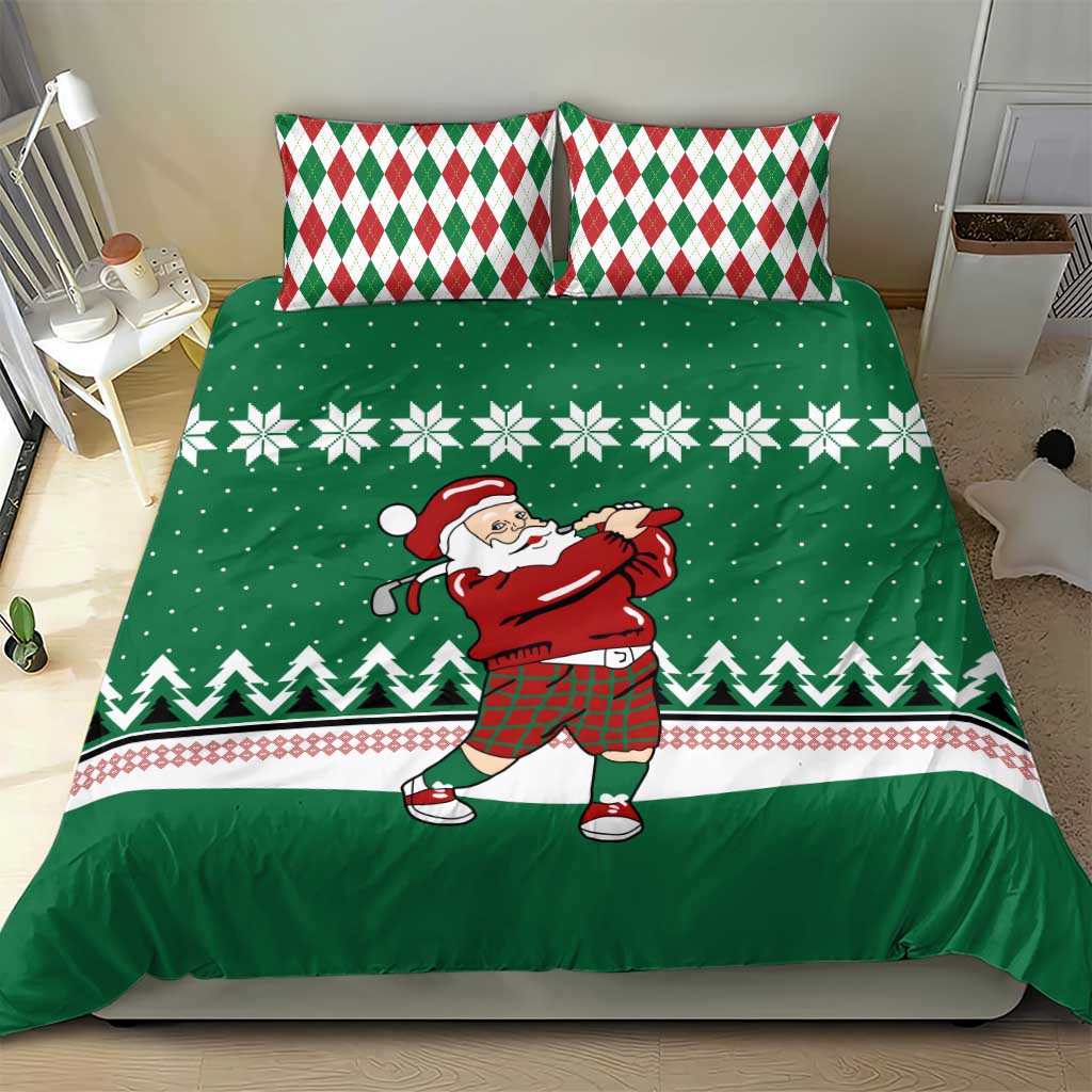 Golfer Santa Christmas Bedding Set Xmas Holiday Patterns - Wonder Print Shop