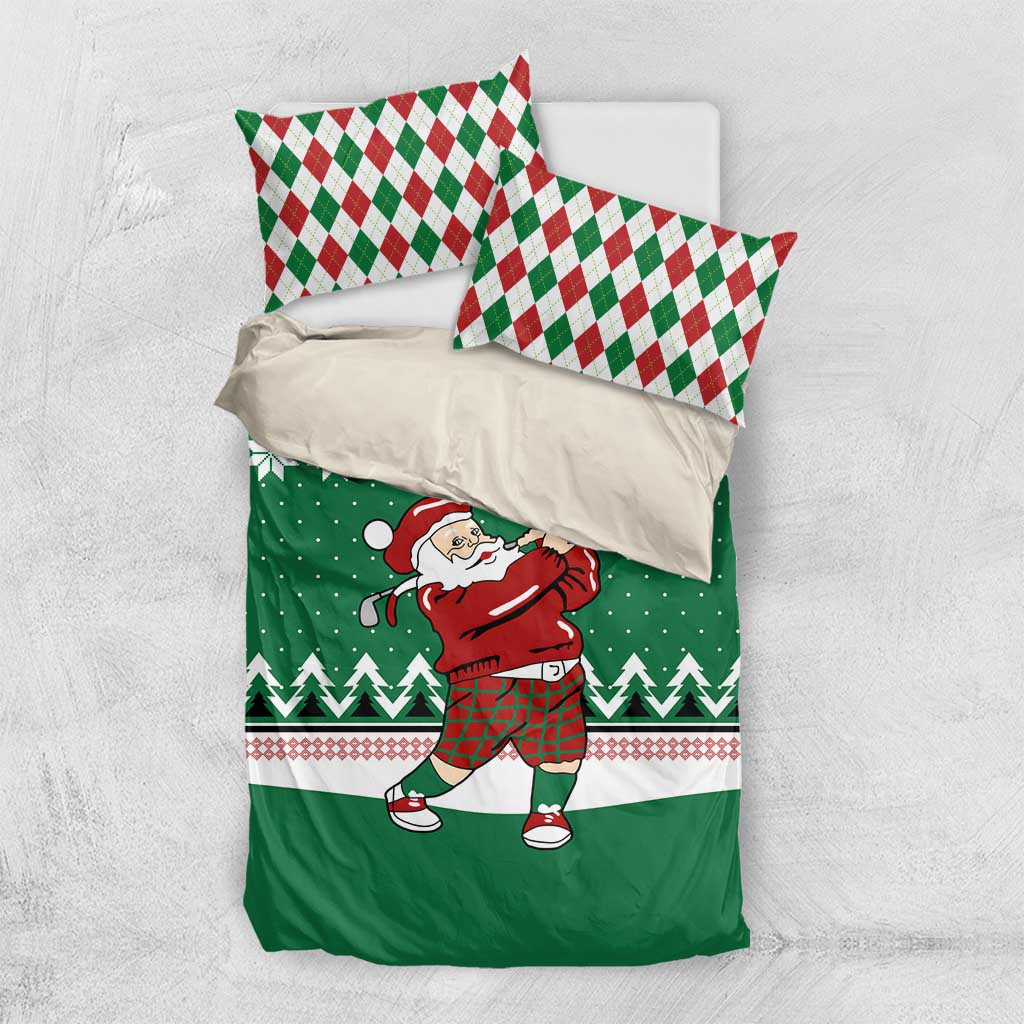 Golfer Santa Christmas Bedding Set Xmas Holiday Patterns - Wonder Print Shop