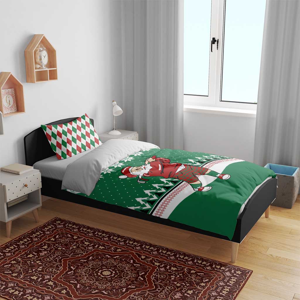 Golfer Santa Christmas Bedding Set Xmas Holiday Patterns - Wonder Print Shop