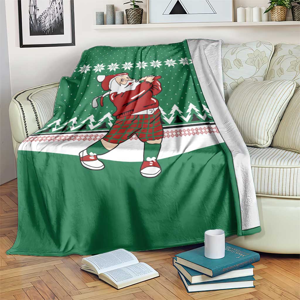 Golfer Santa Christmas Blanket Xmas Holiday Patterns - Wonder Print Shop
