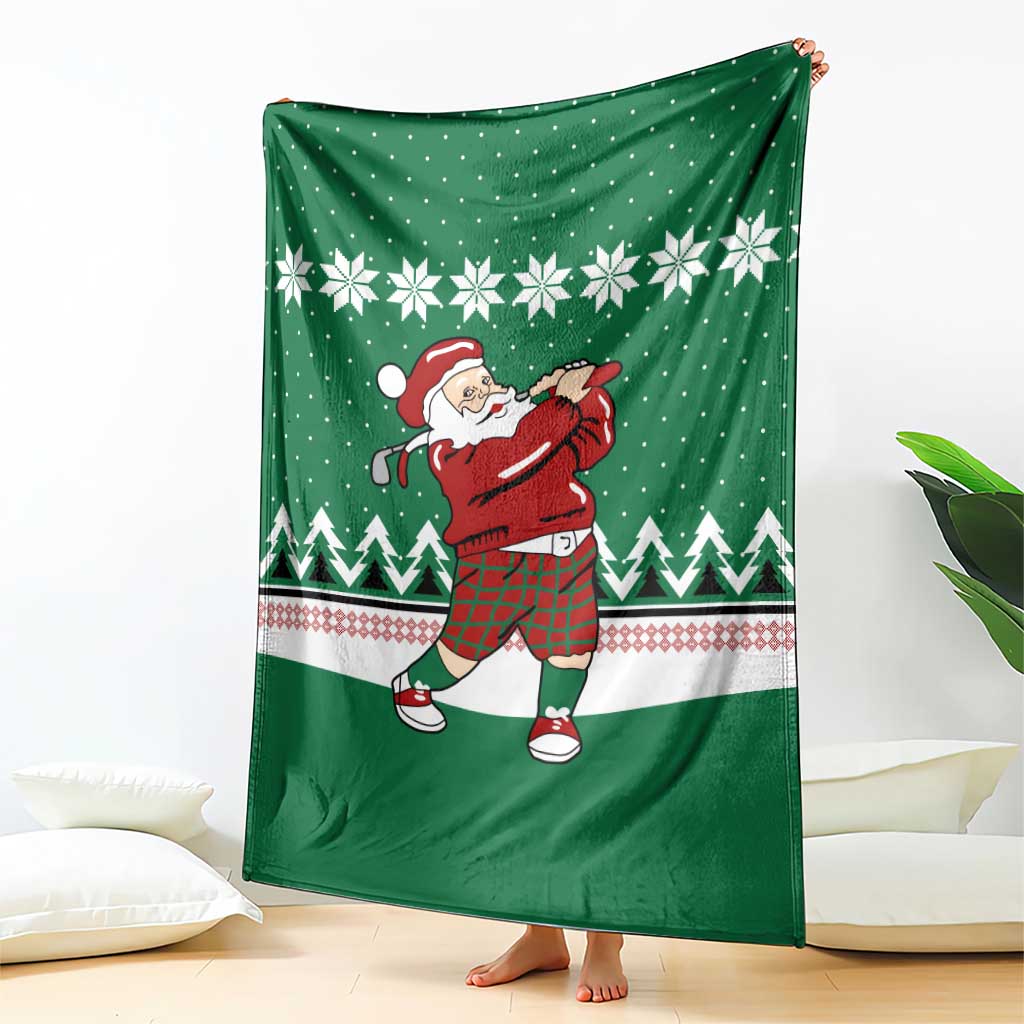 Golfer Santa Christmas Blanket Xmas Holiday Patterns - Wonder Print Shop