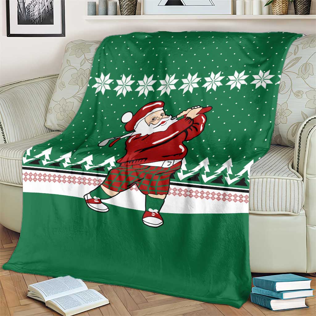 Golfer Santa Christmas Blanket Xmas Holiday Patterns - Wonder Print Shop