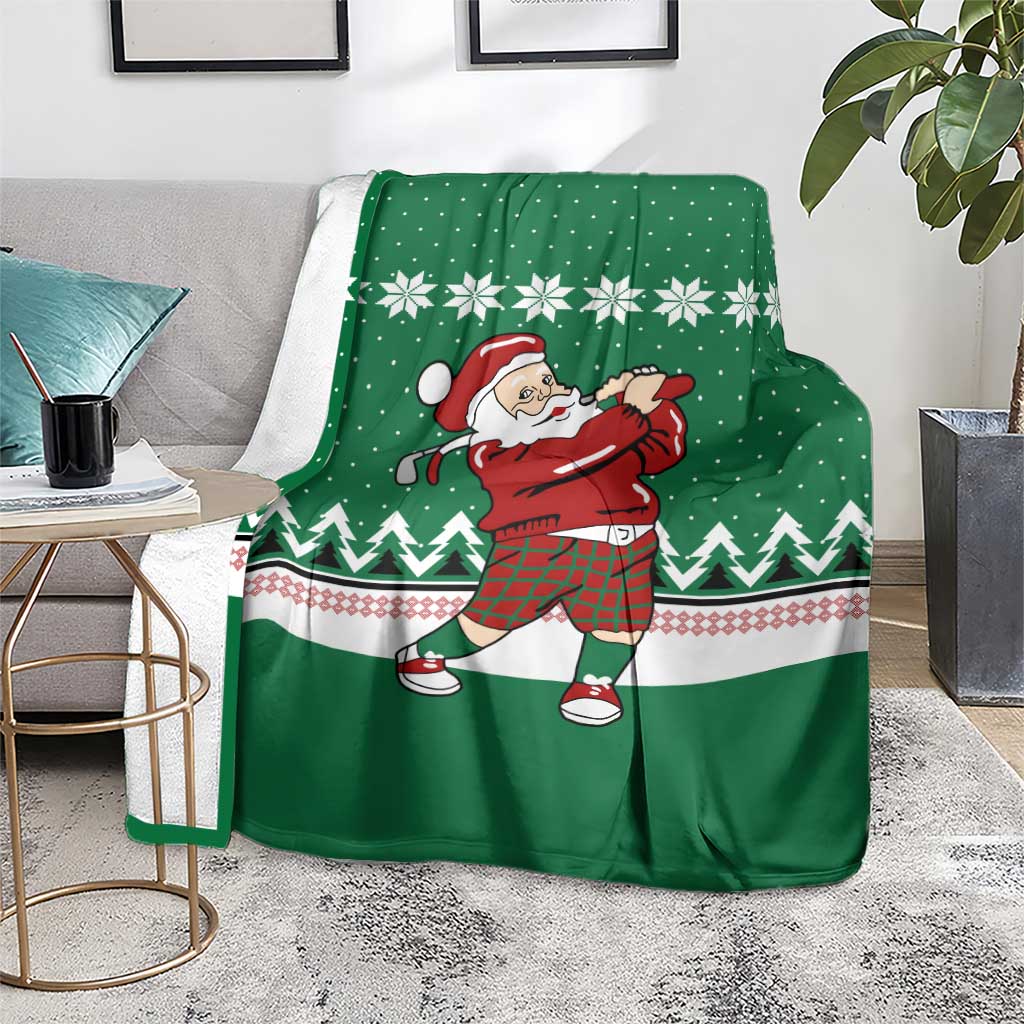 Golfer Santa Christmas Blanket Xmas Holiday Patterns - Wonder Print Shop