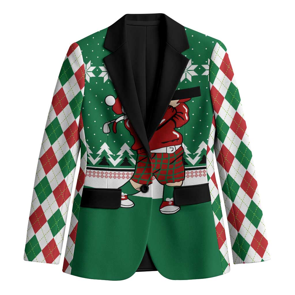 Golfer Santa Christmas Blazer Xmas Holiday Patterns - Wonder Print Shop