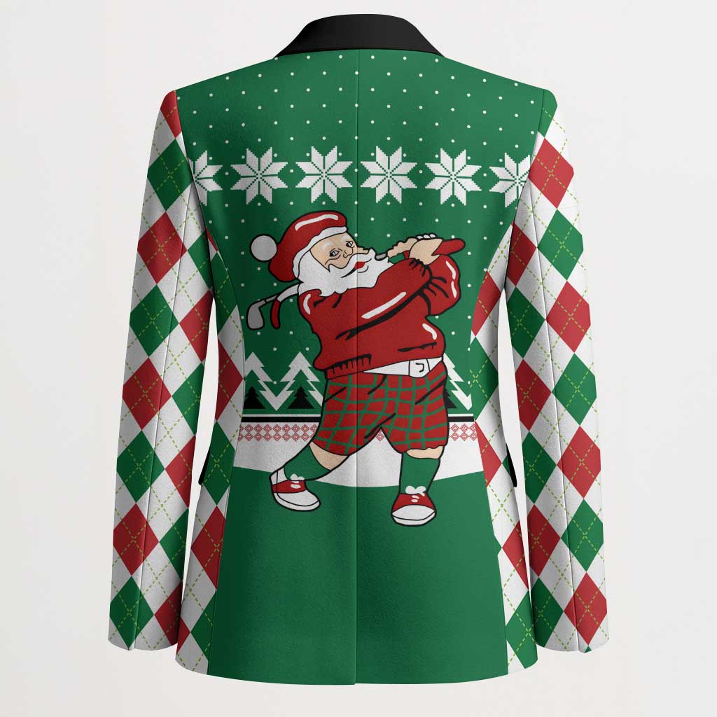 Golfer Santa Christmas Blazer Xmas Holiday Patterns - Wonder Print Shop