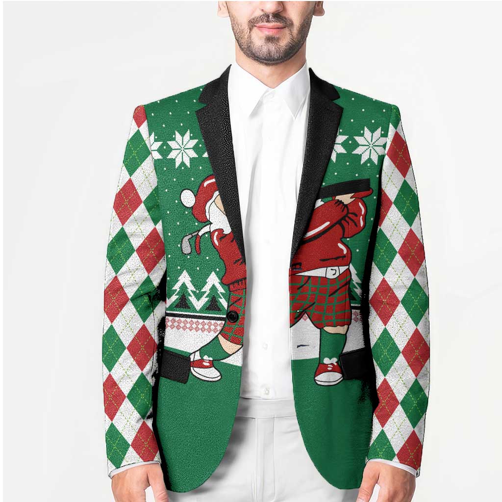 Golfer Santa Christmas Blazer Xmas Holiday Patterns - Wonder Print Shop