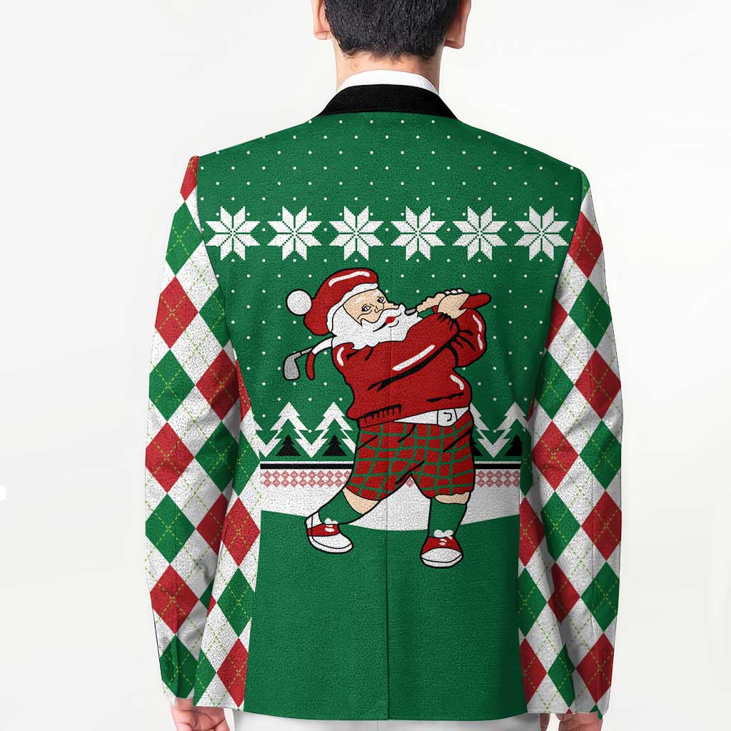 Golfer Santa Christmas Blazer Xmas Holiday Patterns - Wonder Print Shop