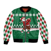 Golfer Santa Christmas Bomber Jacket Xmas Holiday Patterns - Wonder Print Shop