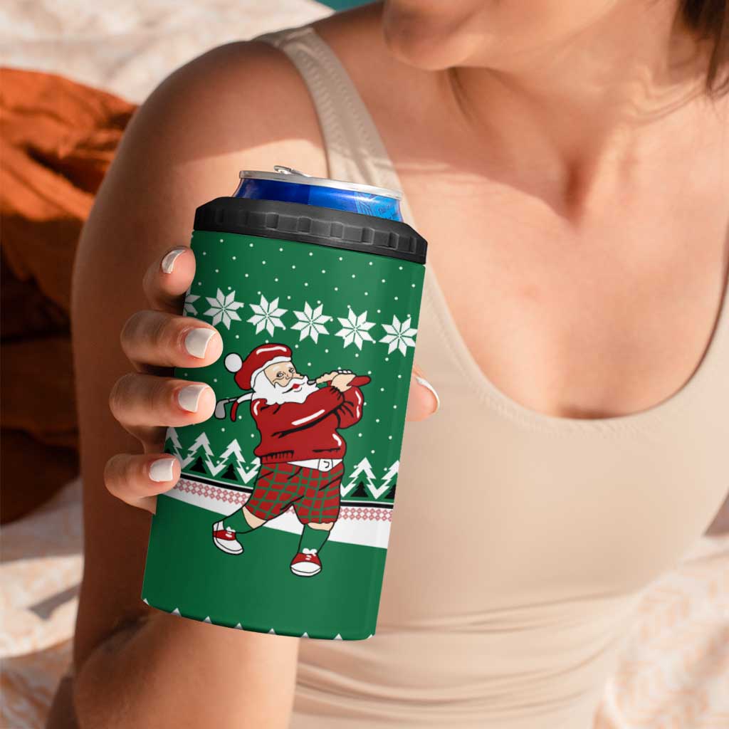 Golfer Santa Christmas 4 in 1 Can Cooler Tumbler Xmas Holiday Patterns - Wonder Print Shop