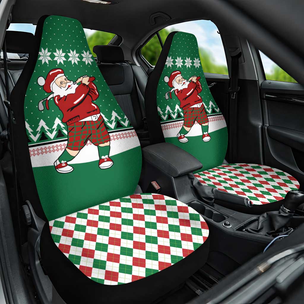 Golfer Santa Christmas Car Seat Cover Xmas Holiday Patterns - Wonder Print Shop