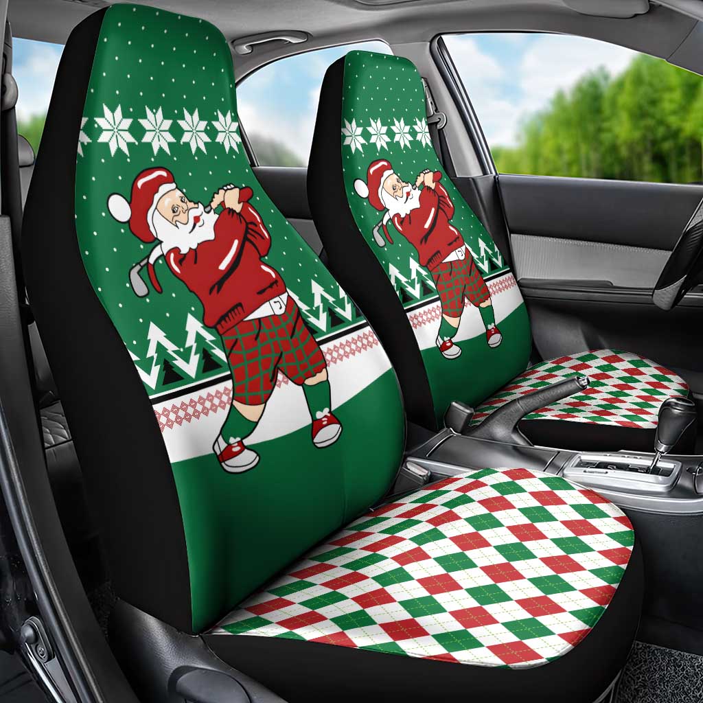 Golfer Santa Christmas Car Seat Cover Xmas Holiday Patterns - Wonder Print Shop