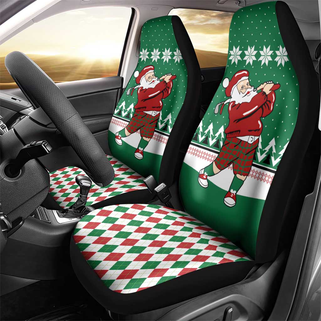 Golfer Santa Christmas Car Seat Cover Xmas Holiday Patterns - Wonder Print Shop