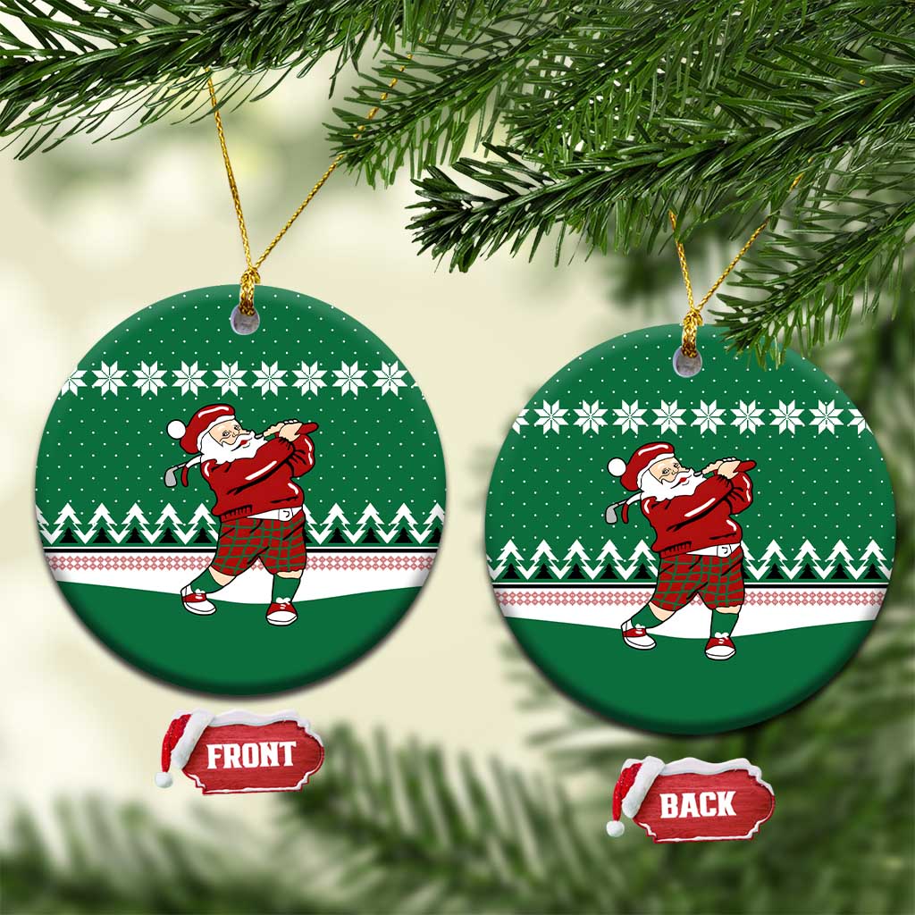 Golfer Santa Christmas Ceramic Ornament Xmas Holiday Patterns - Wonder Print Shop