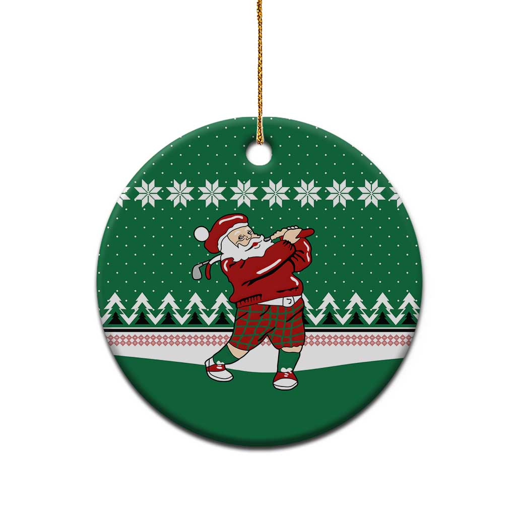 Golfer Santa Christmas Ceramic Ornament Xmas Holiday Patterns - Wonder Print Shop