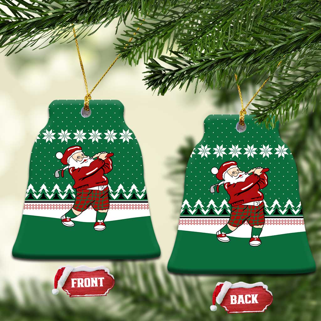 Golfer Santa Christmas Ceramic Ornament Xmas Holiday Patterns - Wonder Print Shop