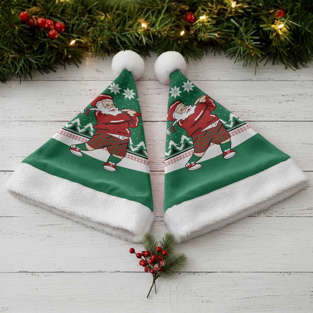 Golfer Santa Christmas Santa Hat Xmas Holiday Patterns - Wonder Print Shop