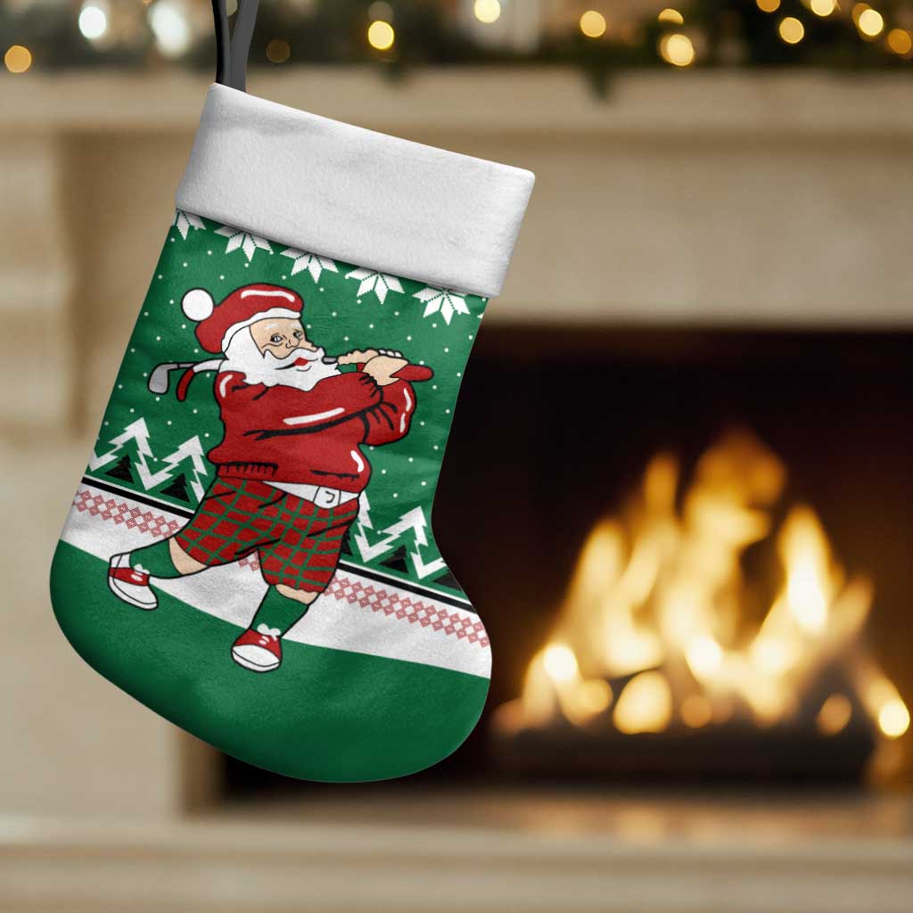 Golfer Santa Christmas Stocking Xmas Holiday Patterns - Wonder Print Shop