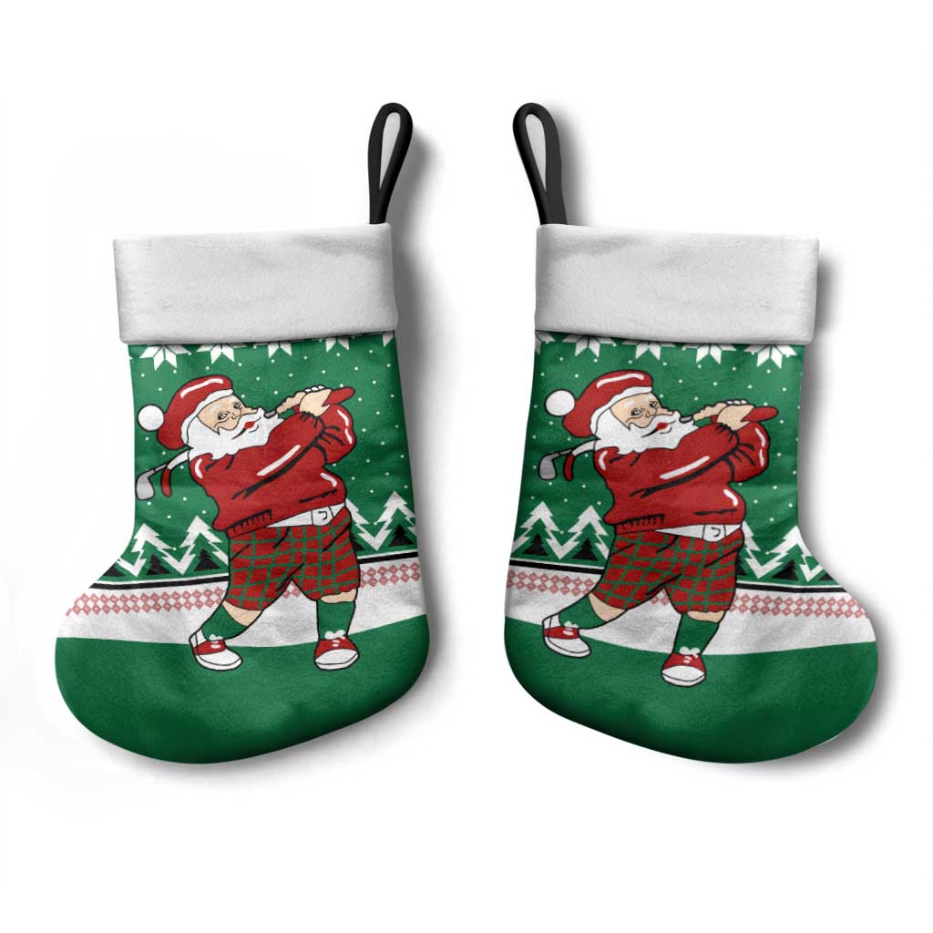 Golfer Santa Christmas Stocking Xmas Holiday Patterns - Wonder Print Shop