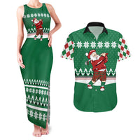 Golfer Santa Christmas Couples Matching Tank Maxi Dress and Hawaiian Shirt Xmas Holiday Patterns - Wonder Print Shop