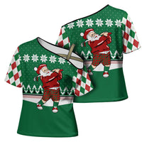 Golfer Santa Christmas Cross Shoulder Shirt Xmas Holiday Patterns - Wonder Print Shop