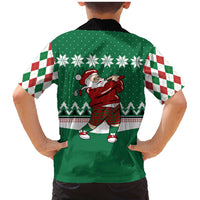 Golfer Santa Christmas Family Matching Mermaid Dress and Hawaiian Shirt Xmas Holiday Patterns - Wonder Print Shop